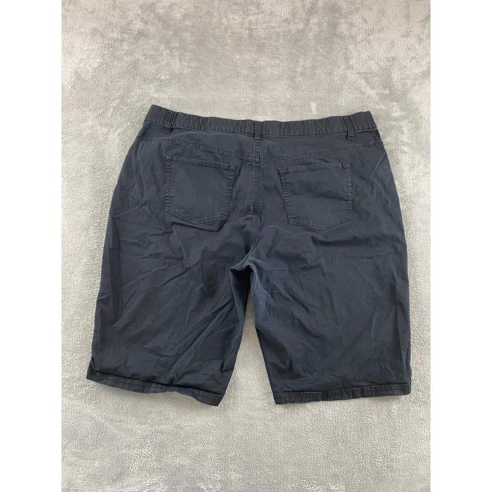 Avenue Womens Black Bermuda Shorts Plus Sz 20 Stretch Cotton Knee Length Casual